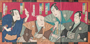 Bandō Hikōsaburō V, Sawamura Tosshō II, Ichikawa Sadanji and Onoe Kikurguro V in Hototogisu Date no kikigaki